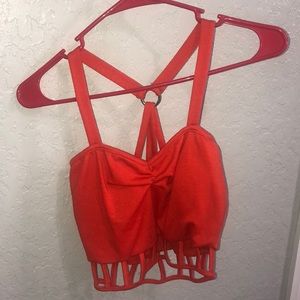 Red sexy crop top